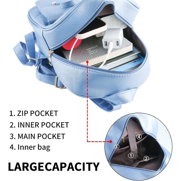 Fashionable Mini Backpack, Crossbody Bag & Wallet Set - Perfect Gift Idea - Picture 4 of 7